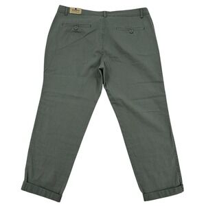Woolrich Sunday Chino Pants Womens 12 Sage Green Cotton Casual Relaxed Capri